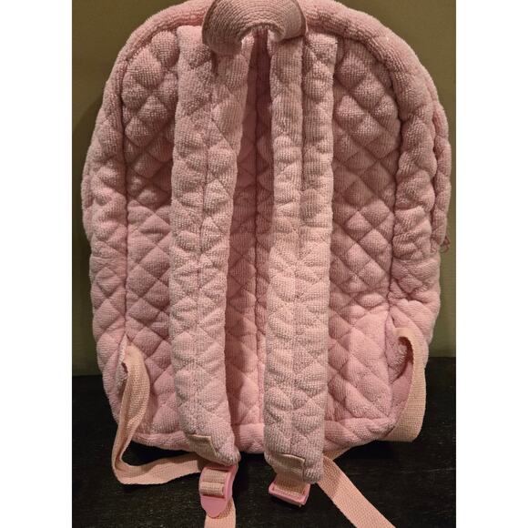 Moon Nude Candy Pink Terry Quilted Backpack 11" x 16" x 5" - Picture 4 of 8